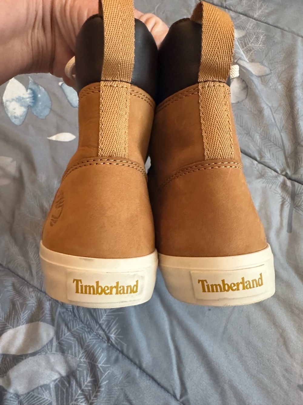 EUC Womens Timberland Skyla Bay Tan Nubuck High-Top Sneakers w/White Sole Sz 5.5 - Picture 6 of 8